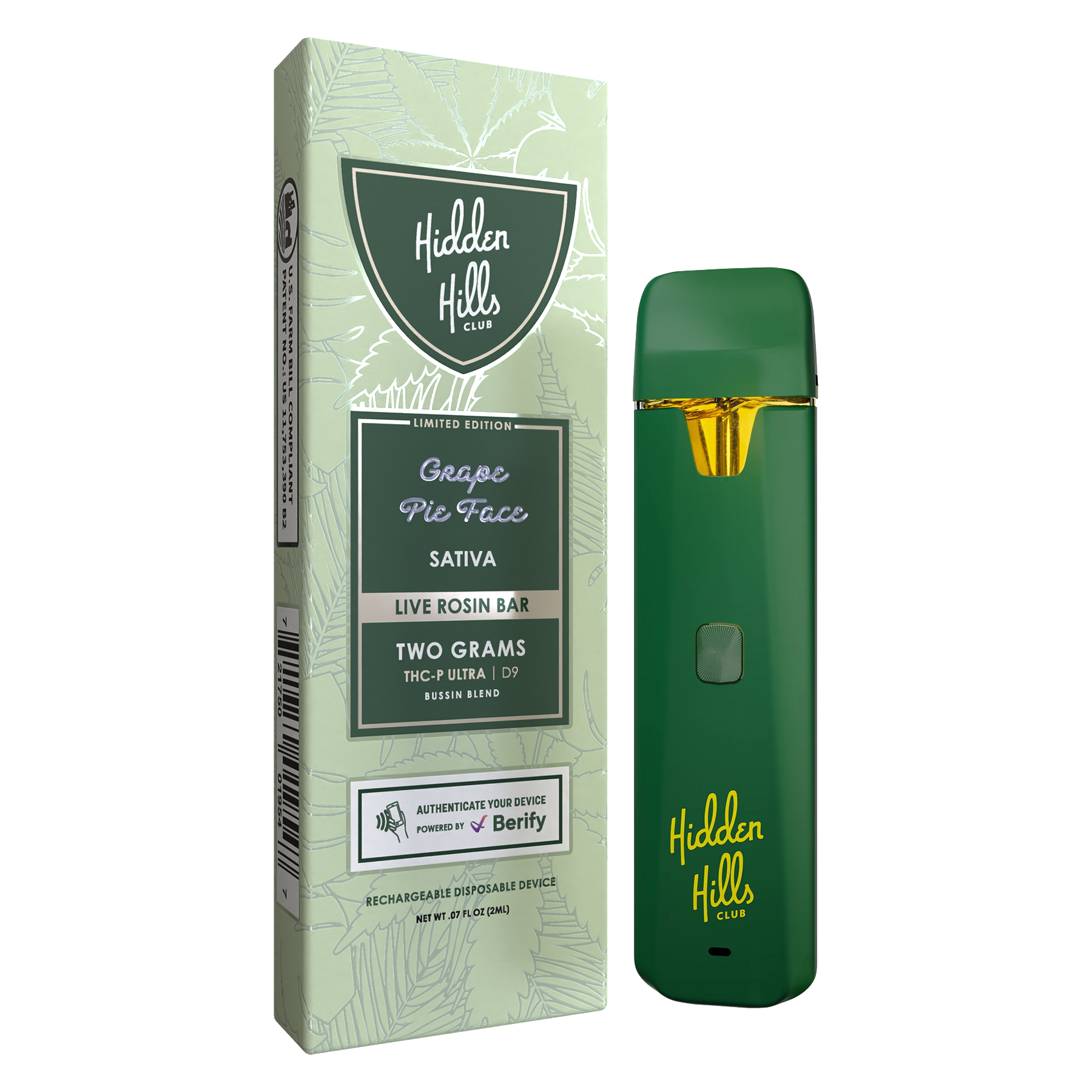 Hidden Hills - Live Rosin Bar (THCP Ultra + D9) - Hemp Disposable (2g) - MK Distro