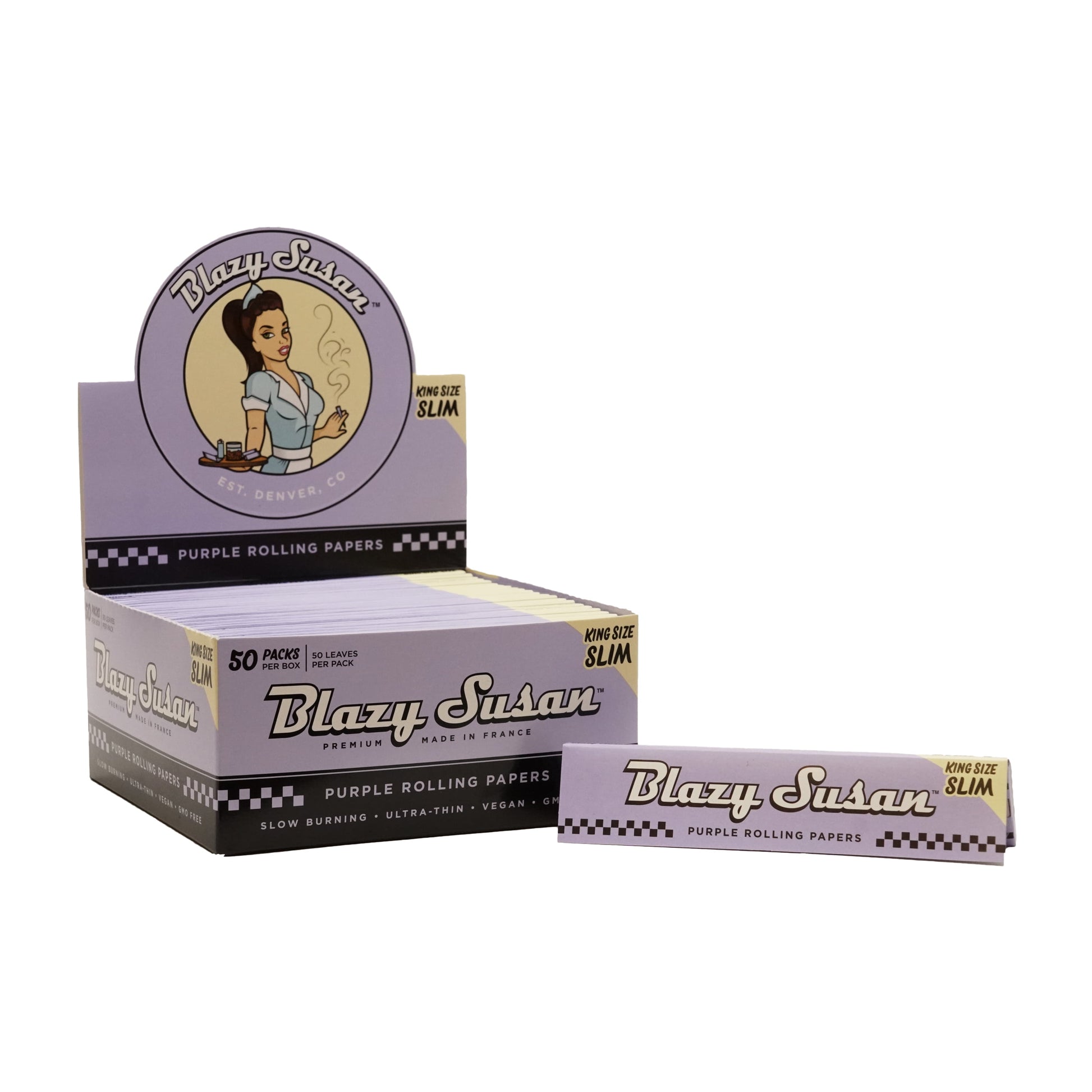 Blazy Susan - King Size Slim Rolling Papers (50 x 50 Leaves) - MK Distro