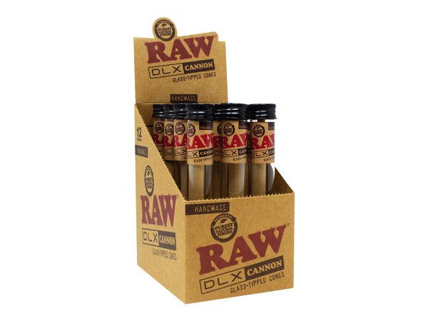 Raw DLX Glass Tipped Cannon - Cones (Display of 12) - MK Distro