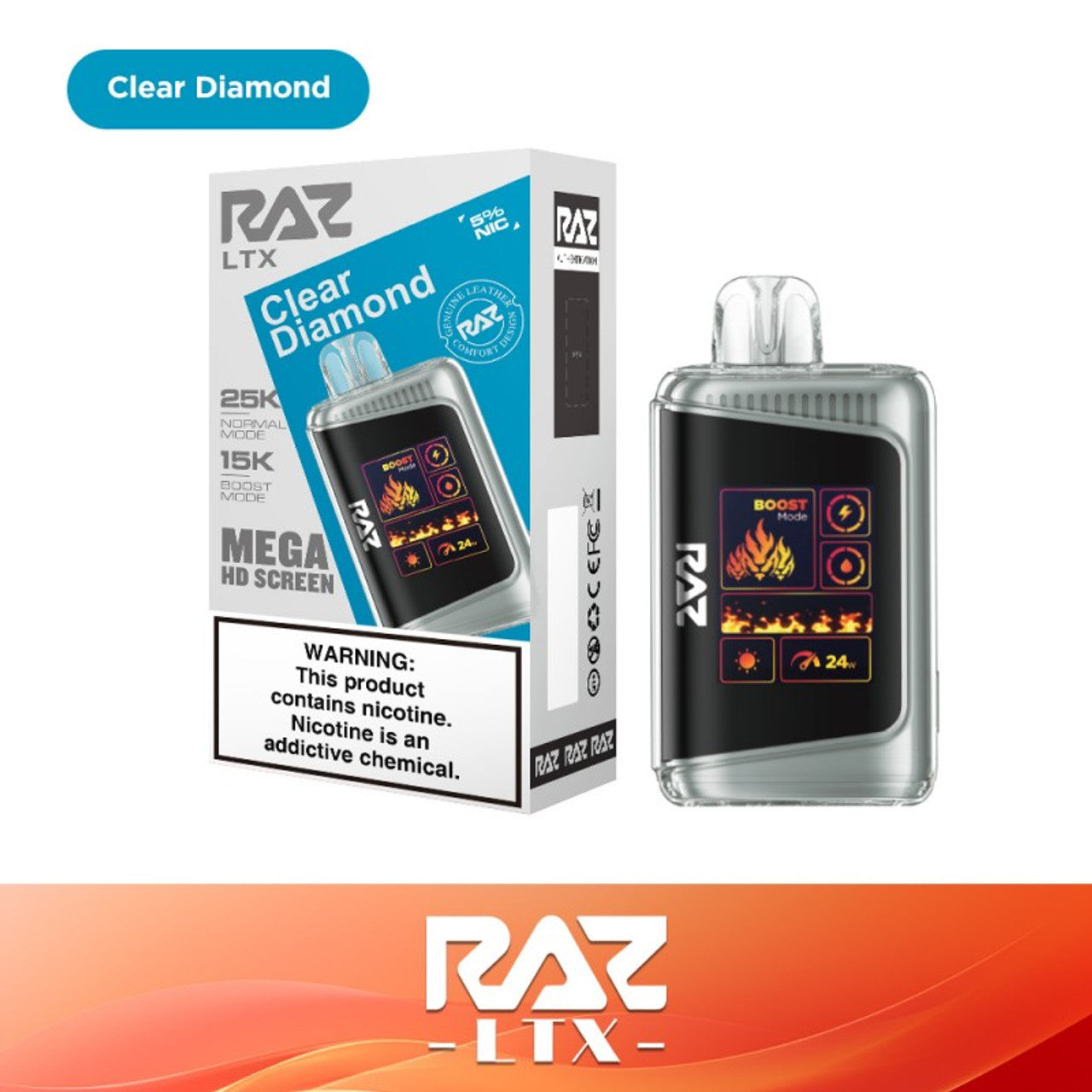 Raz LTX 25000 - Disposable Vape (5% - 25000 Puffs) - Box of 5 - MK Distro
