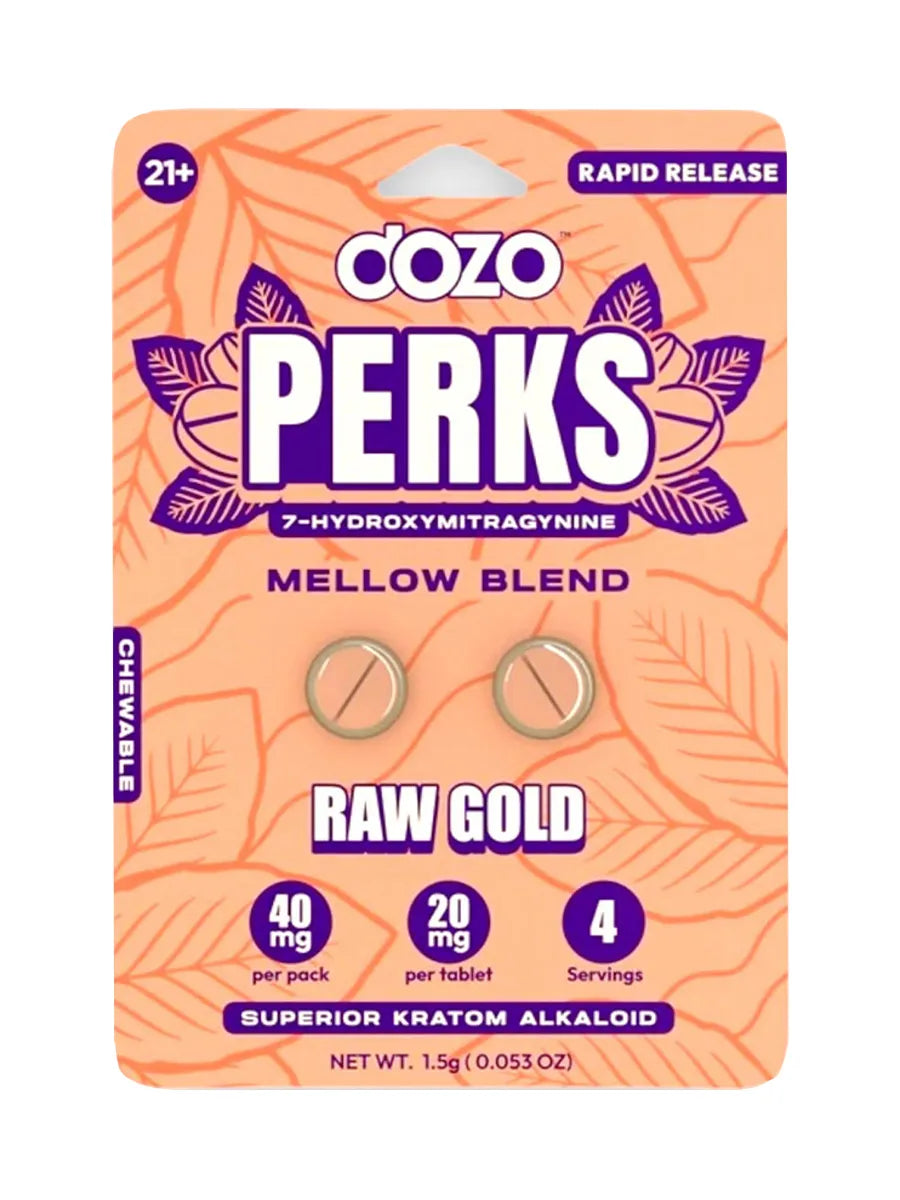 Dozo Perks - 7-Hydroxymitragynine Chewables (20mg x 2ct) - Kratom Capsules (Single) - MK Distro