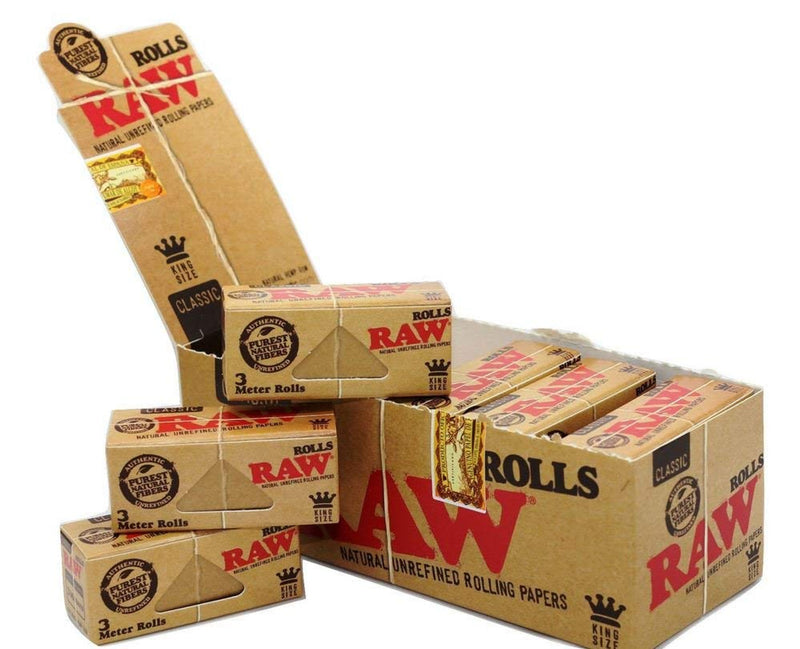 Raw - Classic King Size 3 Meter Rolls - Rolling Papers ( Box of 12)