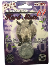 Rhino Cube 69 - Hard Mints - Male Enhancement Edibles (2ct x 30) - MK Distro