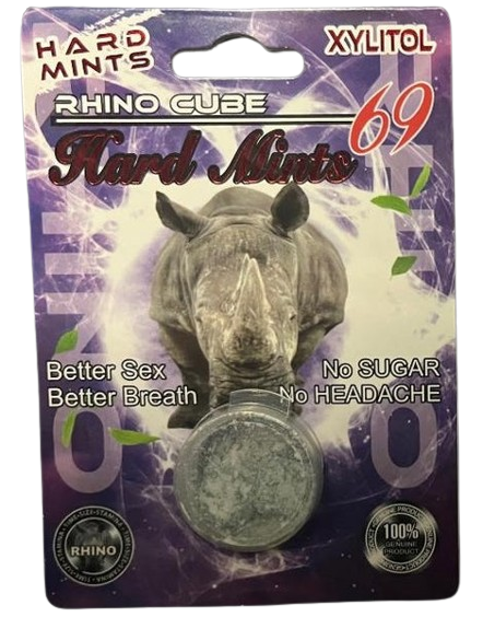 Rhino Cube 69 - Hard Mints - Male Enhancement Edibles (2ct x 30) - MK Distro