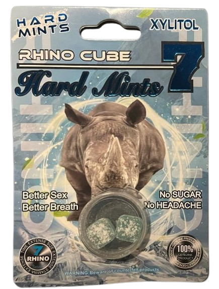 Rhino Cube 7 - Hard Mints - Male Enhancement Edibles (2ct x 30) - MK Distro