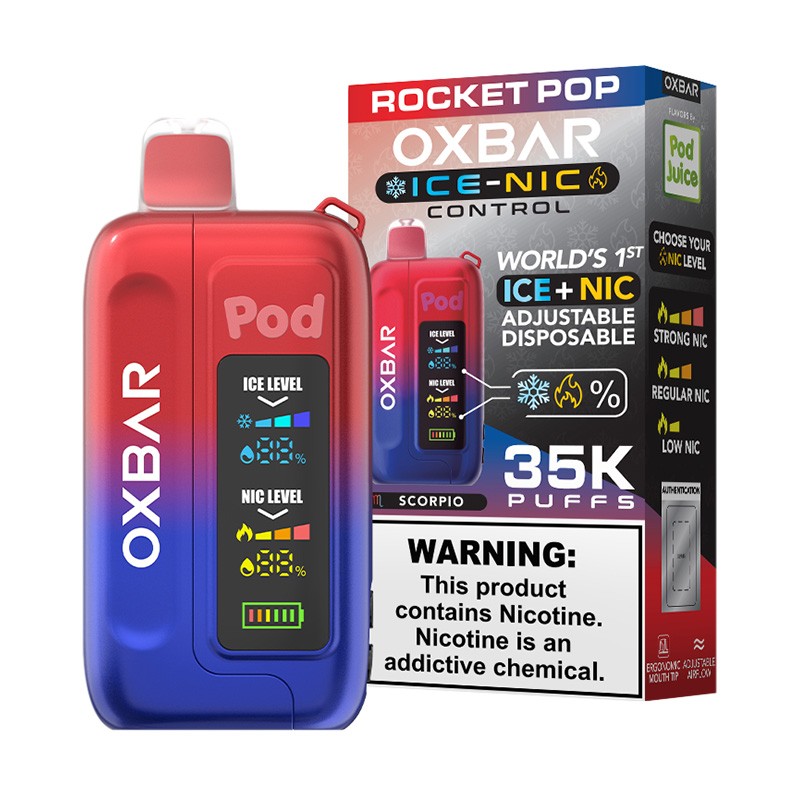 Oxbar x Pod Juice Ice-Nic Control - Disposable Vapes (5% - 35,000 Puffs) - Box of 5 - MK Distro