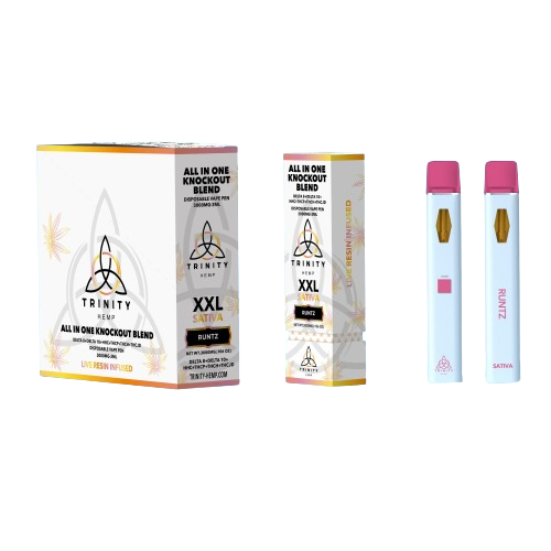 Trinity - XXL All in one KnockOut Blend (D8 + D10 + D11 + HHC + THC-P + THC-H + THC-JD + THCA SAUCE) - Hemp Disposables (3g x 5) - MK Distro