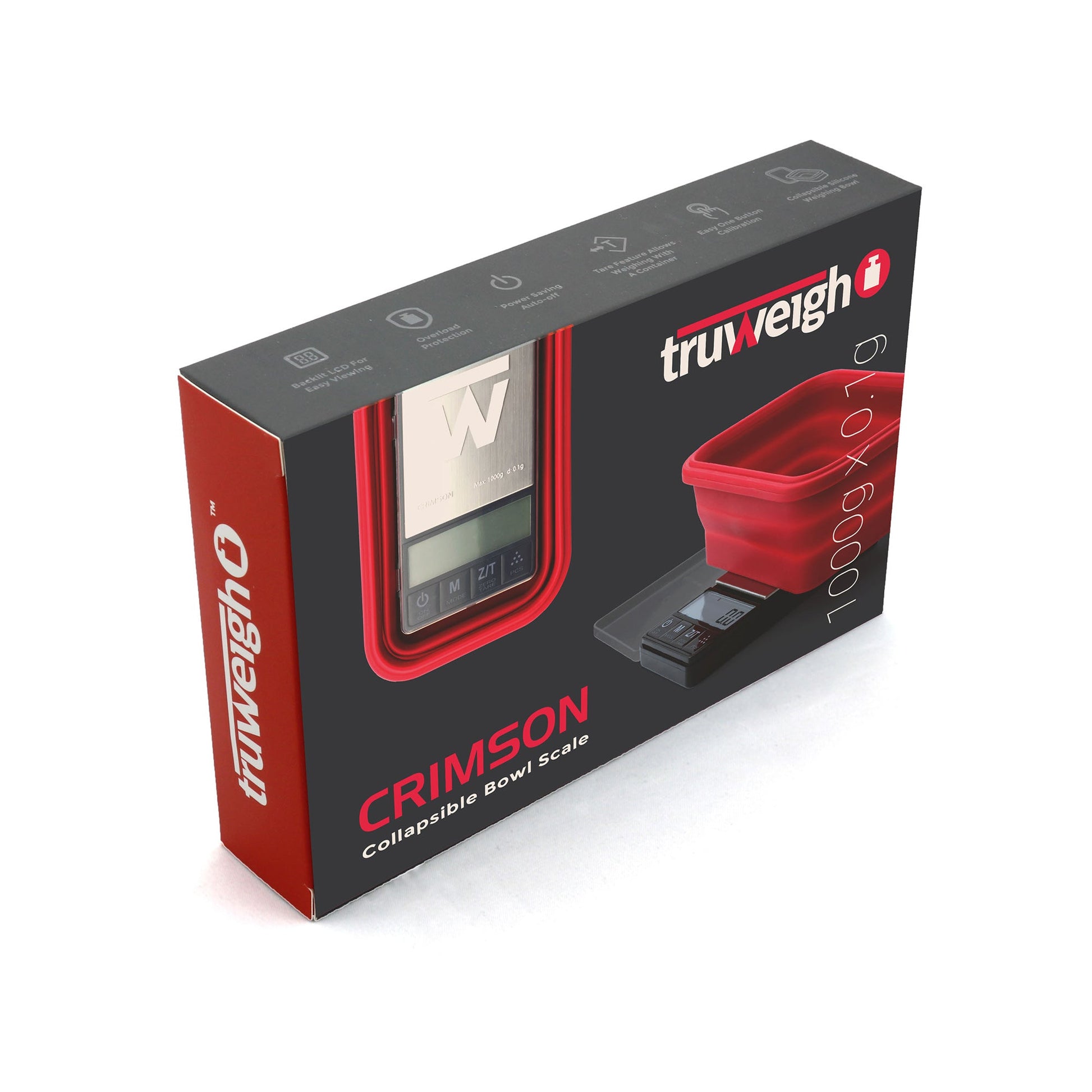 Truweigh Crimson Collapsible Bowl - Scales (1000g x 0.1g) - MK Distro