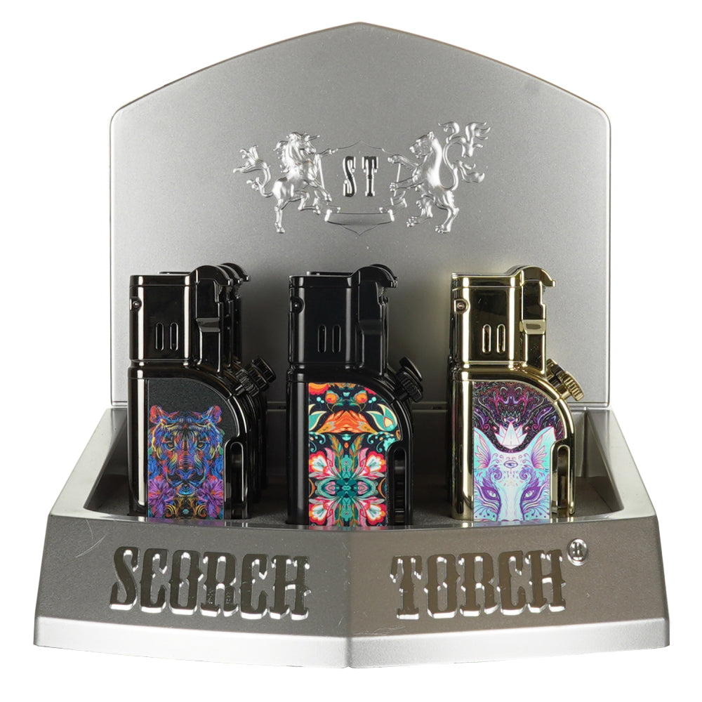 Scorch Torch Dual Flame W/Cigar Puncher (61805-1) - Torch Lighters (Display of 9) - MK Distro
