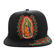 Adjustable Baseball Hat - Guadalupe (Solid Black) - MK Distro