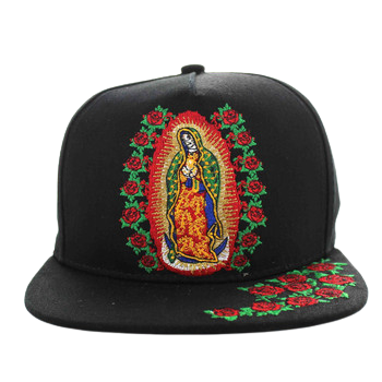 Adjustable Baseball Hat - Guadalupe (Solid Black) - MK Distro