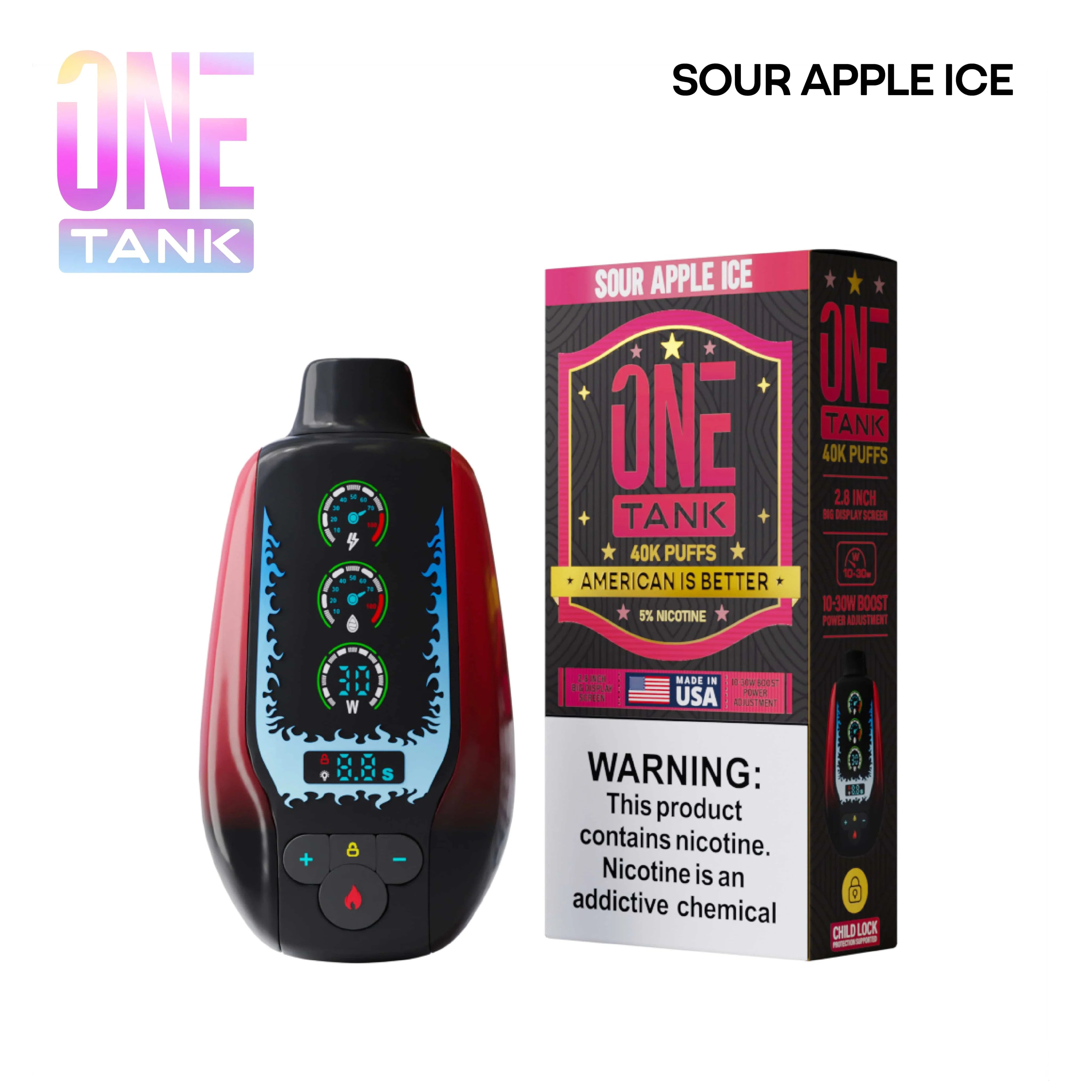 One Tank 40k - Disposable Vapes (5% - 40,000 Puffs) - Box of 5 (TEXAS COMPLIANT)