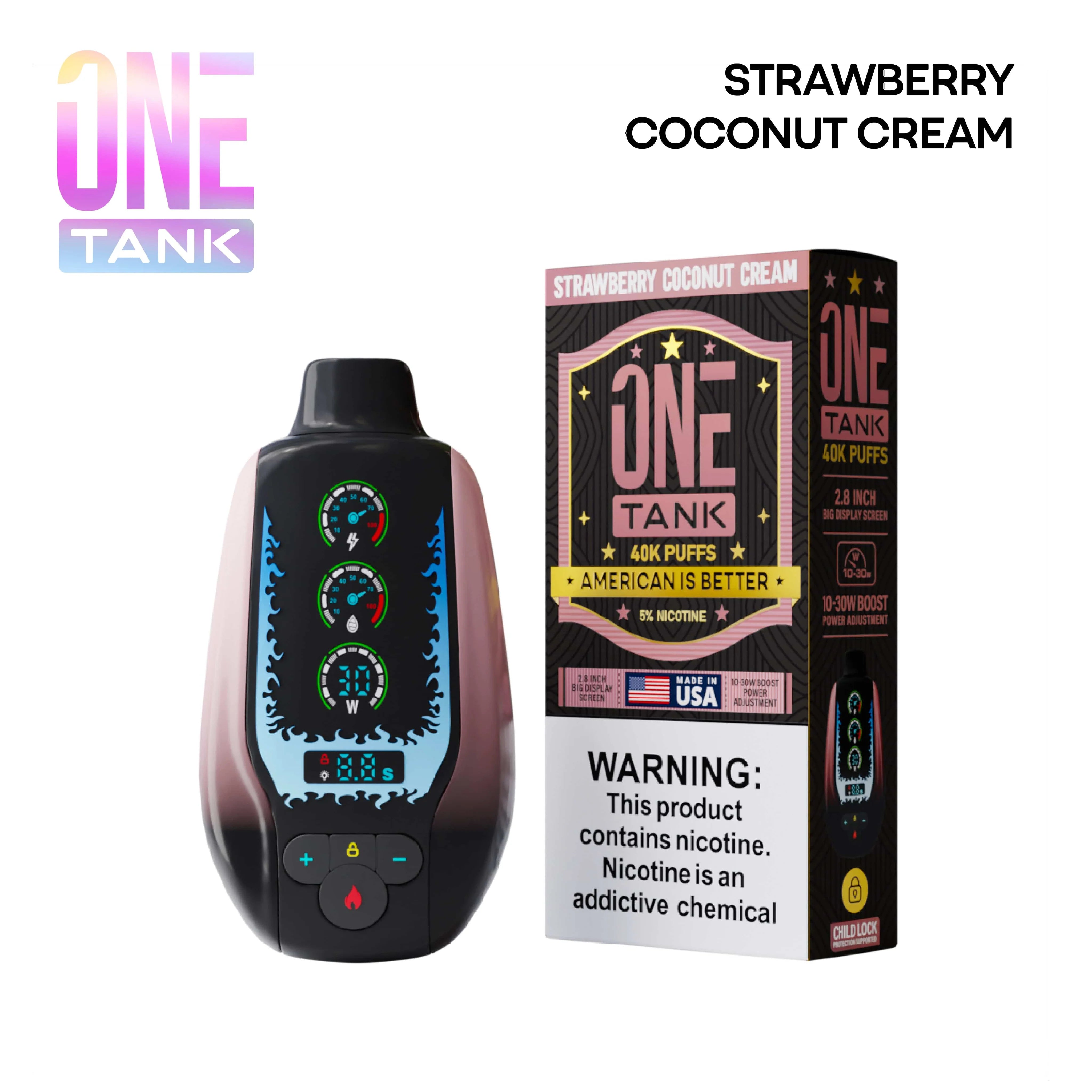 One Tank 40k - Disposable Vapes (5% - 40,000 Puffs) - Box of 5 (TEXAS COMPLIANT)