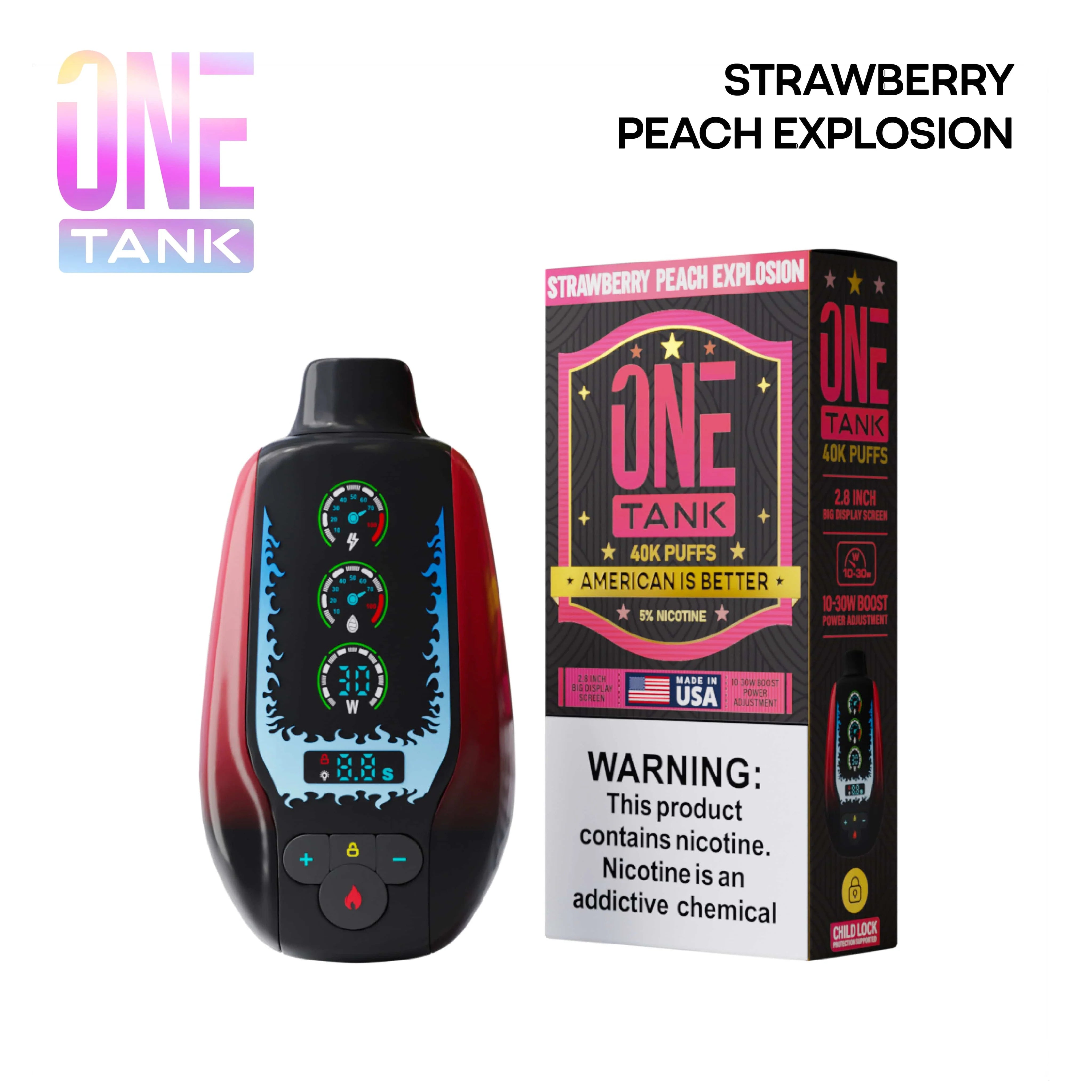 One Tank 40k - Disposable Vapes (5% - 40,000 Puffs) - Box of 5 (TEXAS COMPLIANT)