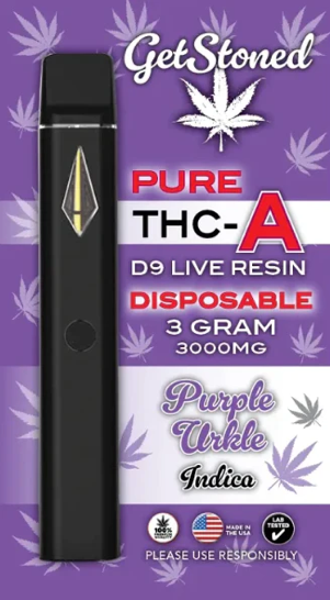 GetStoned  Pure THC-A D9  Live Resin - Hemp Disposables (3g) - MK Distro