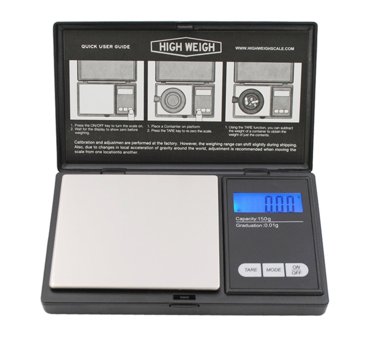 High Weigh (VBR-150)  Pocket Size - Scales (150x.01g)