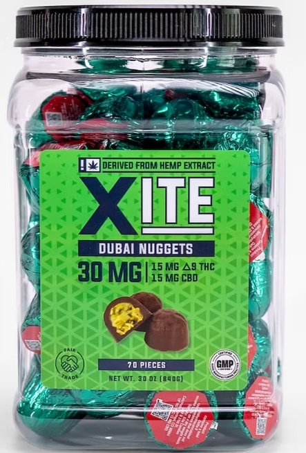 Xite D9 Chocolate Minis - Hemp Edibles (30mg) (Display of 70)