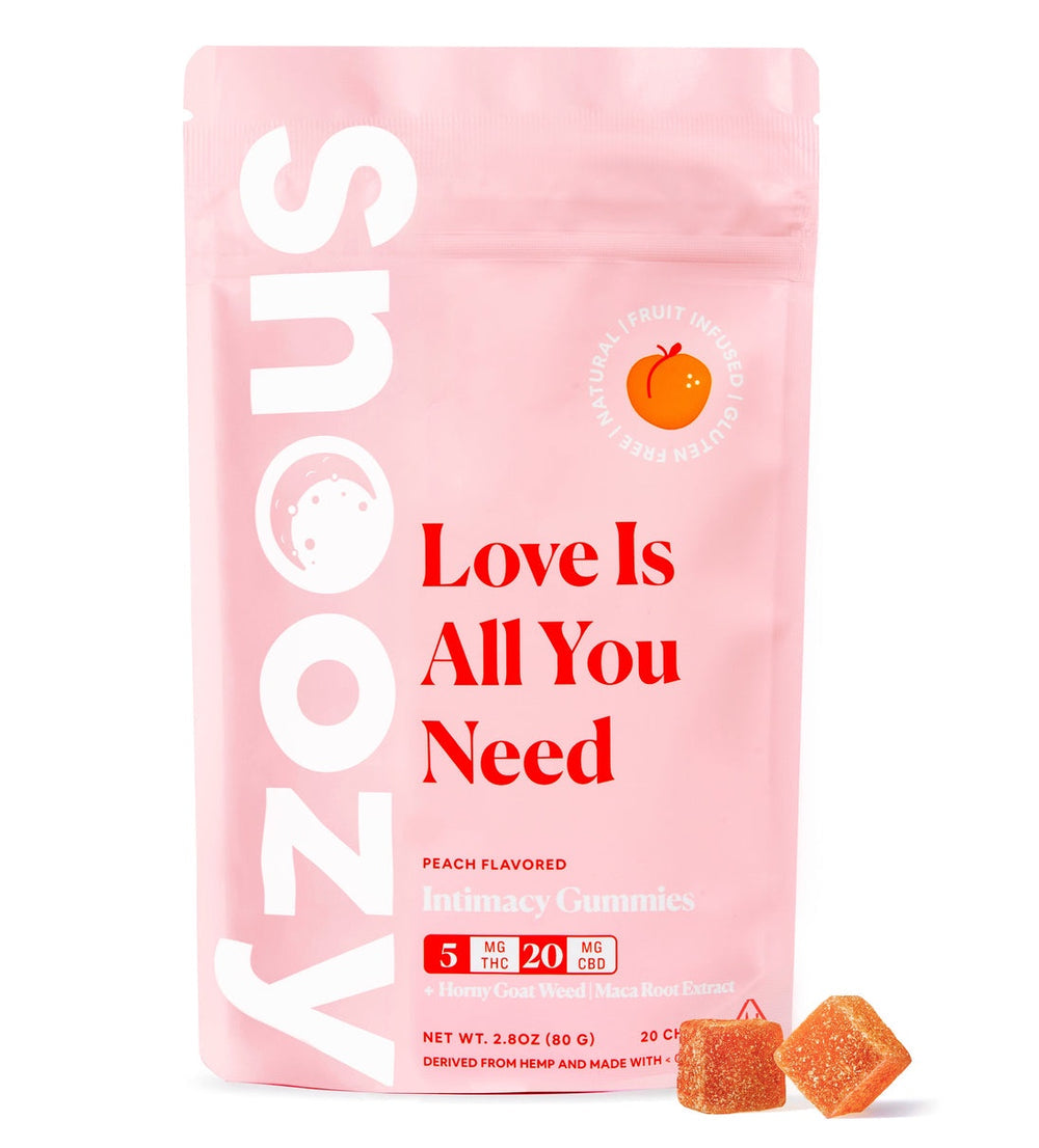 Snoozy - Love is All You Need (Intimacy Gummies - 5mg THC + 20mg CBD) - Pack of 20 Gummies - MK Distro