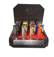 Tesla Coil - Push Up Cap (61608-T) - Dual Flame Refillable Lighters (Box of 12) - MK Distro