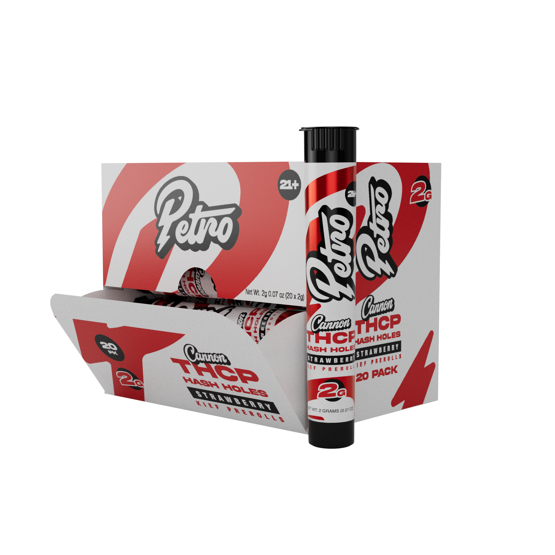 Petro Cannon THC-P Hash Holes - Hemp Pre-Rolls (2gm) (Display of 20) - MK Distro