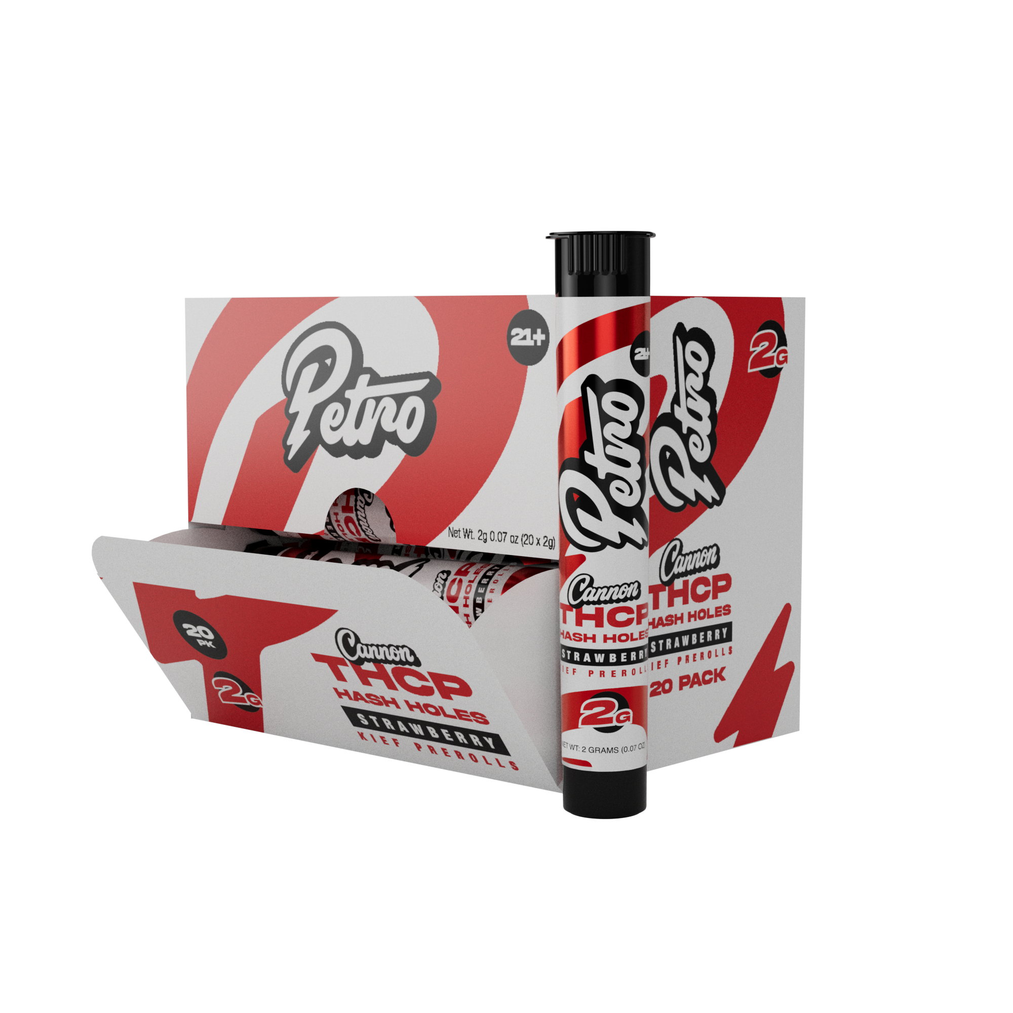 Petro Cannon THC-P Hash Holes - Hemp Pre-Rolls (2gm) (Display of 20) - MK Distro