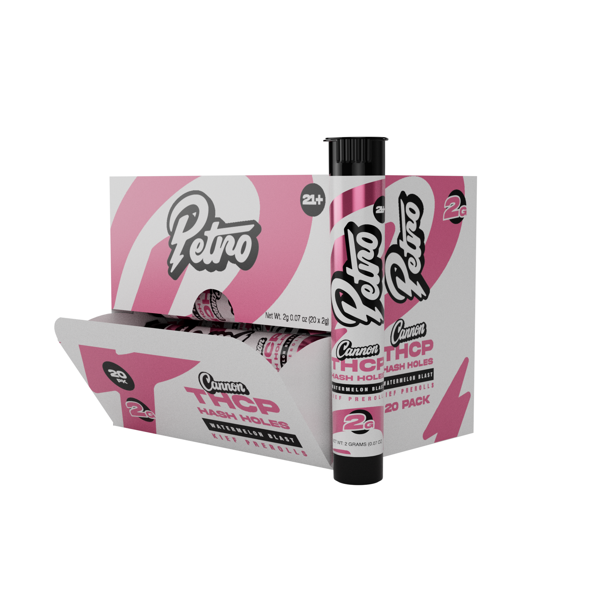 Petro Cannon THC-P Hash Holes - Hemp Pre-Rolls (2gm) (Display of 20) - MK Distro