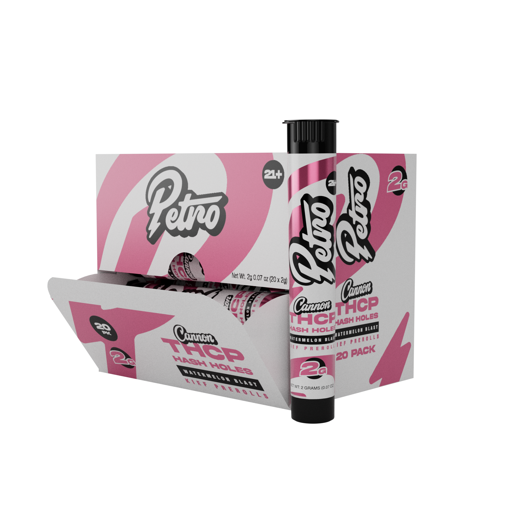 Petro Cannon THC-P Hash Holes - Hemp Pre-Rolls (2gm) (Display of 20) - MK Distro