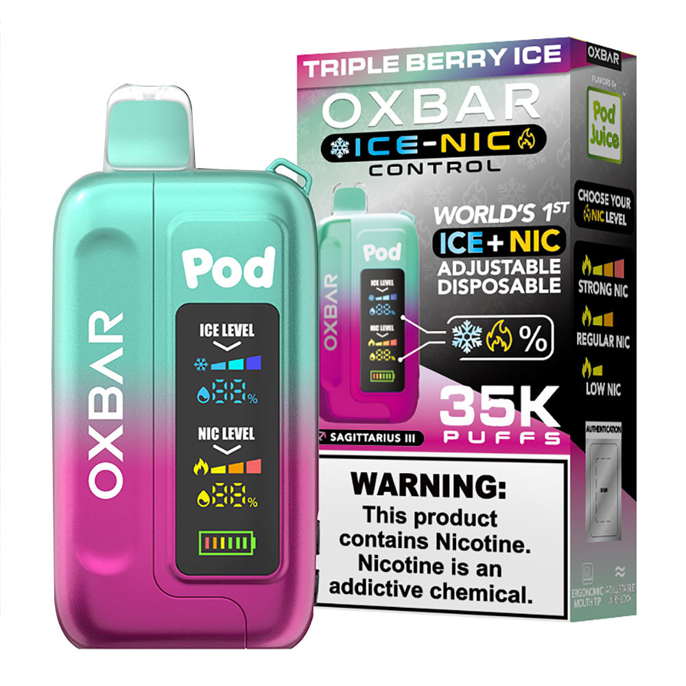 Oxbar x Pod Juice Ice-Nic Control - Disposable Vapes (5% - 35,000 Puffs) - Box of 5 - MK Distro