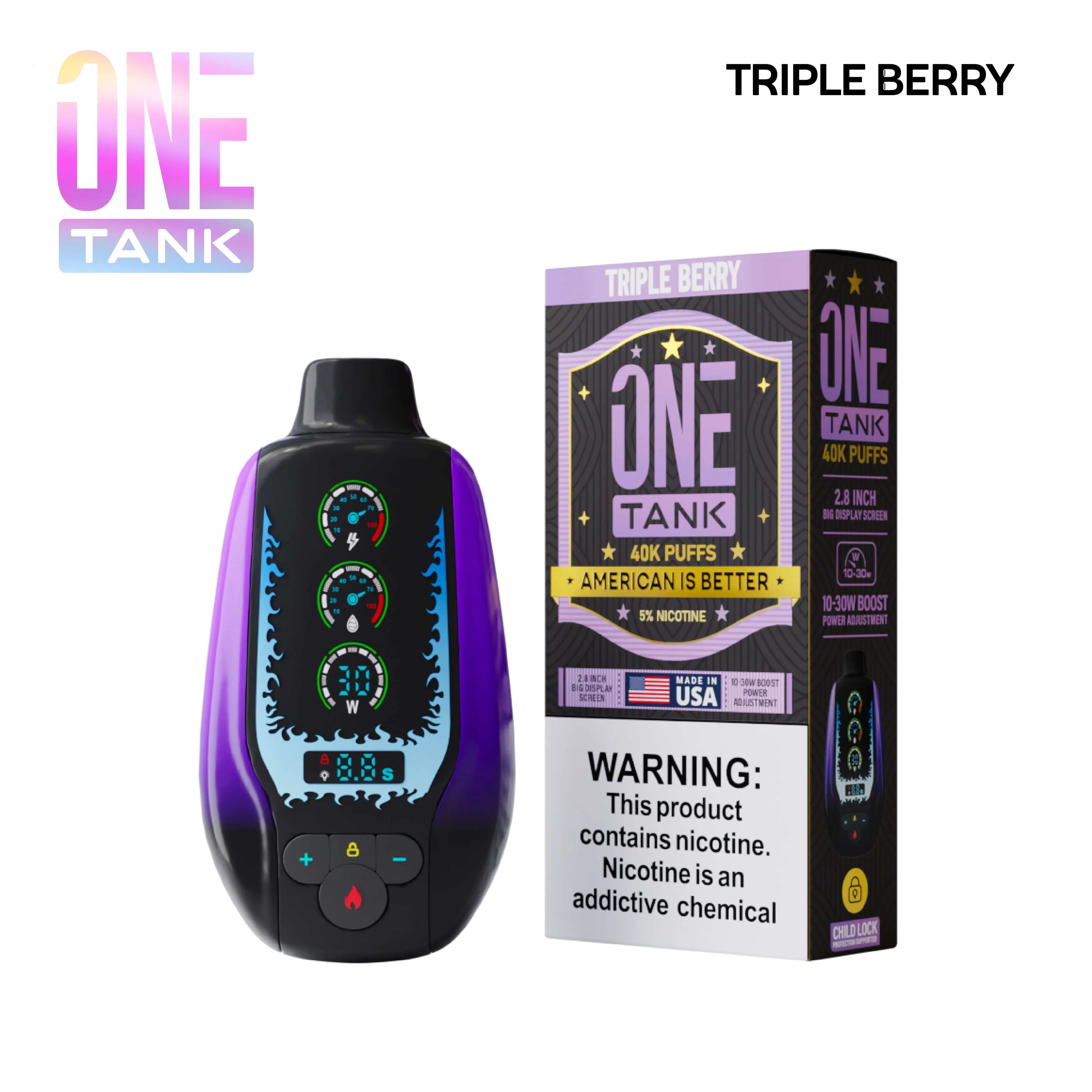 One Tank 40k - Disposable Vapes (5% - 40,000 Puffs) - Box of 5 (TEXAS COMPLIANT)