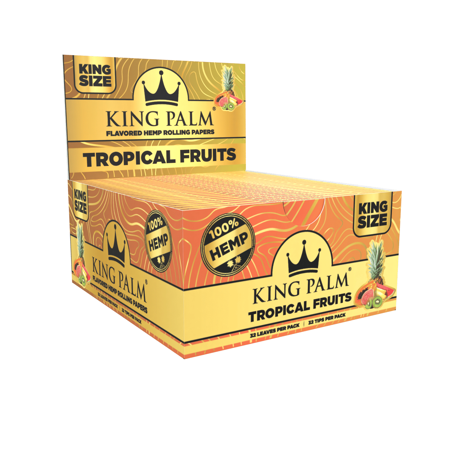 King Palm - King Size Rolling Papers with Tips- Rolling Papers (22 Booklets x 32 Leaves) - MK Distro