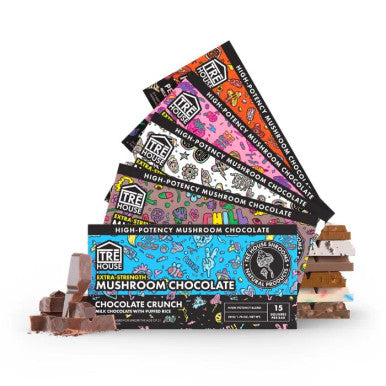 Trehouse Extra Strength Mushroom Chocolate Bars - Nootropic Edibles (50g) (Box of 10) - MK Distro