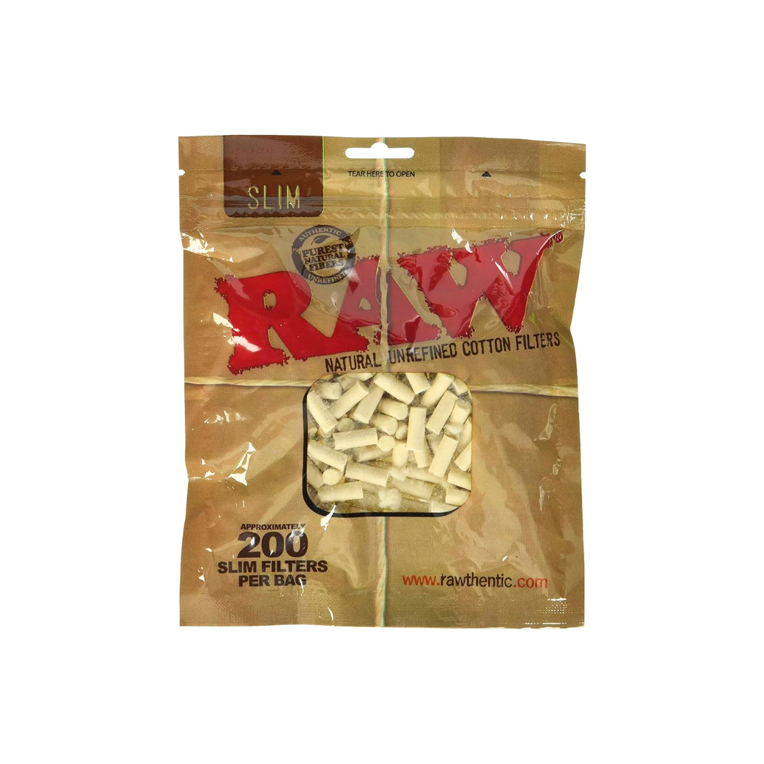 Raw - Classic Slim Filters - Filters, Tips & Tubes (Pack of 200) - MK Distro