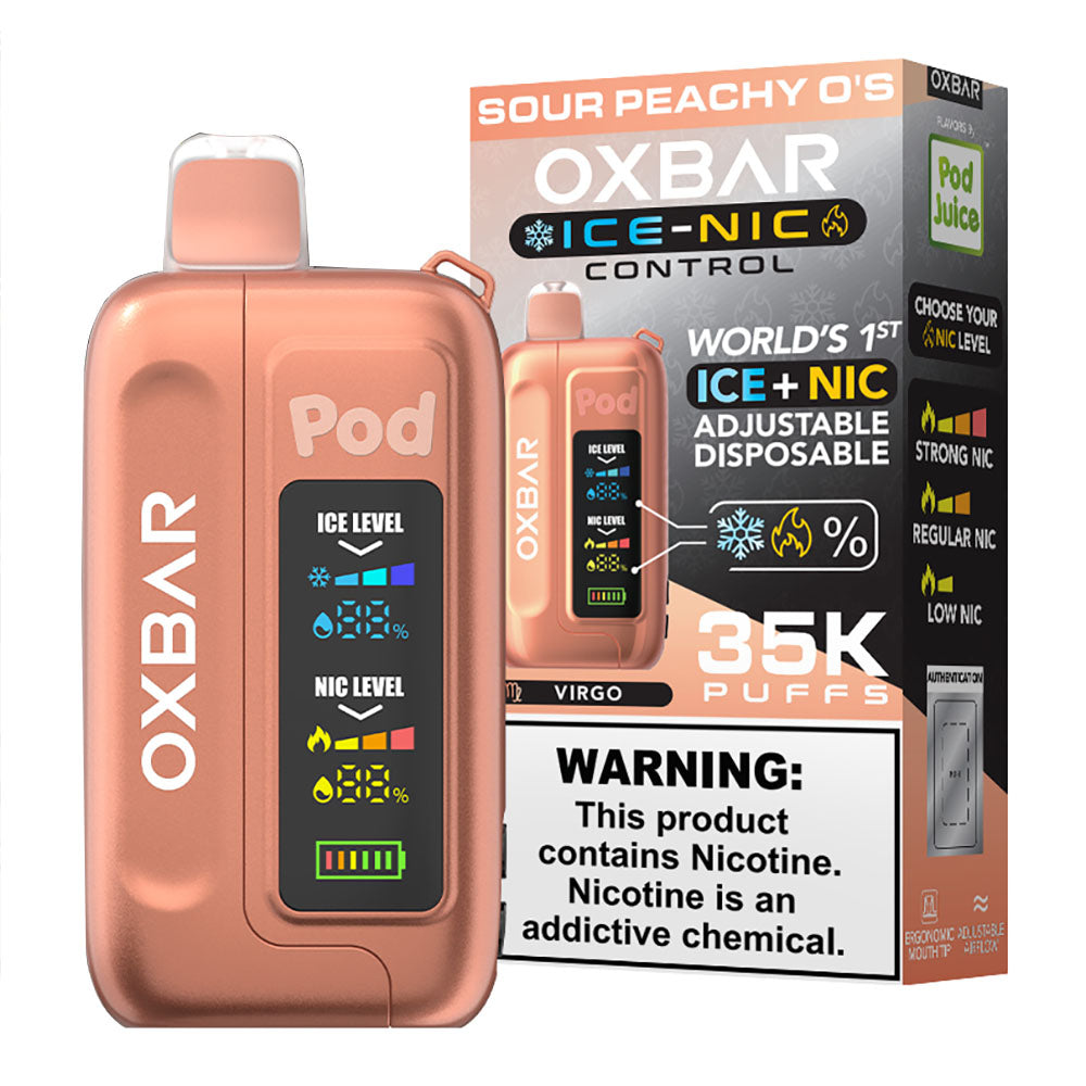 Oxbar x Pod Juice Ice-Nic Control - Disposable Vapes (5% - 35,000 Puffs) - Box of 5 - MK Distro