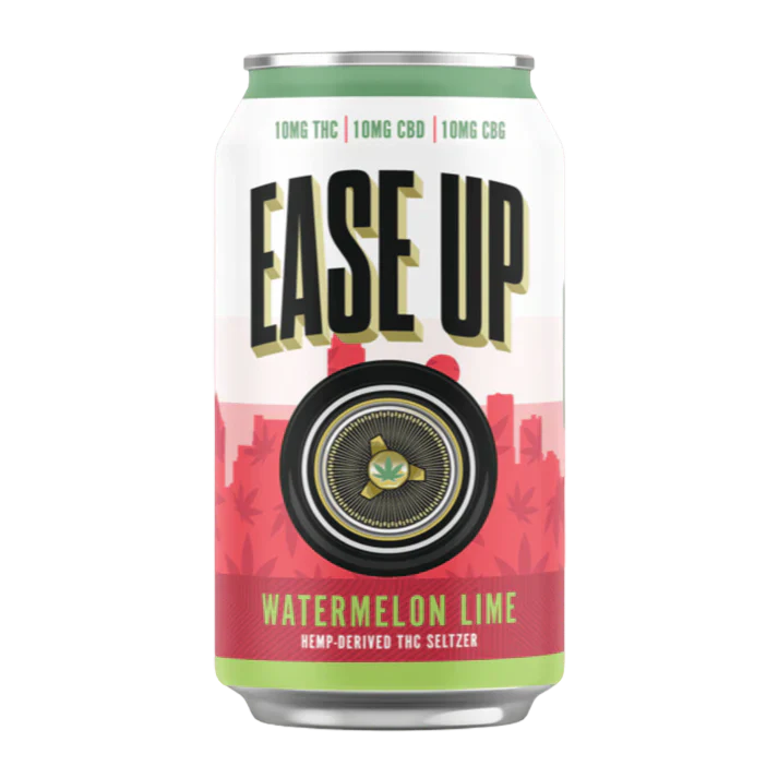 Ease Up -  Hemp Derived THC Seltzer(10mg THC+10mg CBD+10mg CBG) - Pack of 4