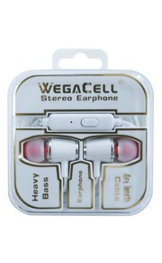 WegaCell Stereo Earphpone  (WL-109EP-HF)  4ft- Cell Phone Accessories (Box of 24) - MK Distro