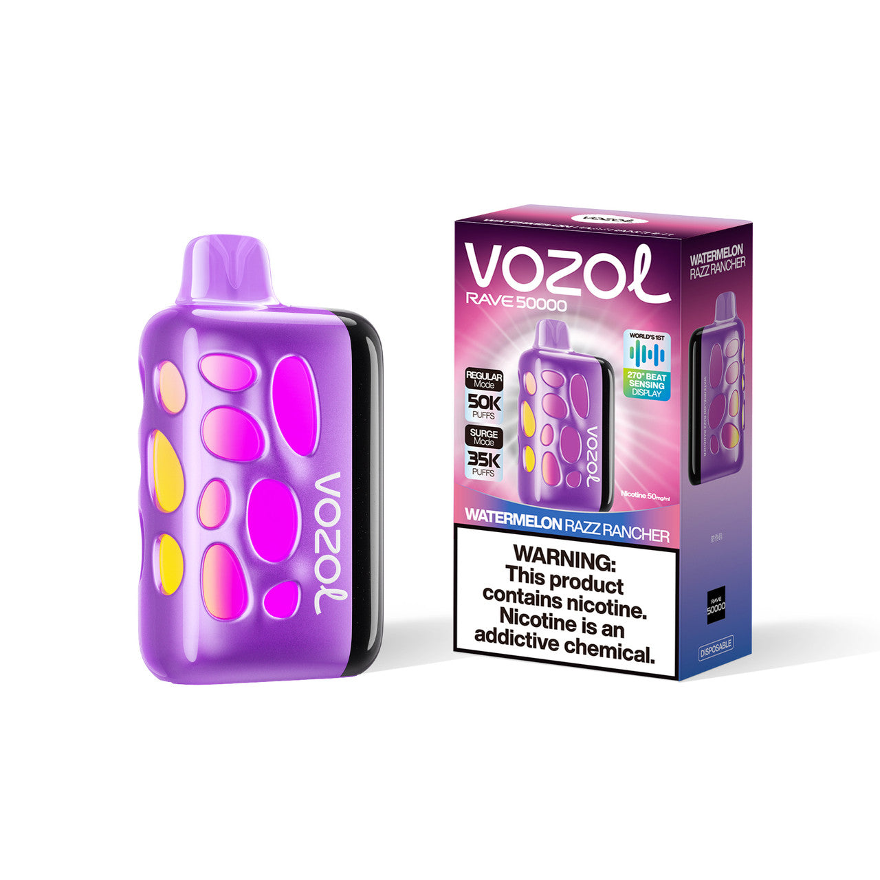 Vozol Rave 50000 - Disposable Vapes (5% - 50,000 Puffs)  - Box of 5