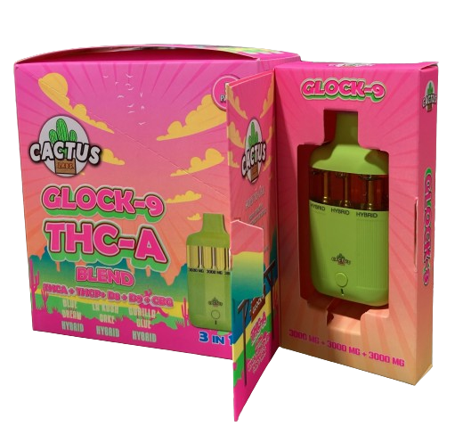 Cactus - 3 in 1 Glock9 (THC + Liquid Diamonds) - Hemp Disposables (9g x 5) - MK Distro