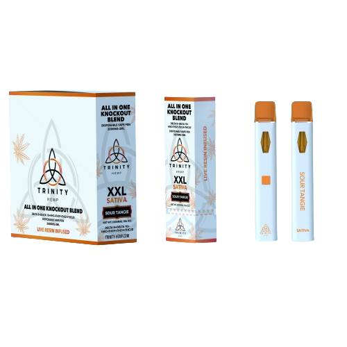 Trinity - XXL All in one KnockOut Blend (D8 + D10 + D11 + HHC + THC-P + THC-H + THC-JD + THCA SAUCE) - Hemp Disposables (3g x 5) - MK Distro