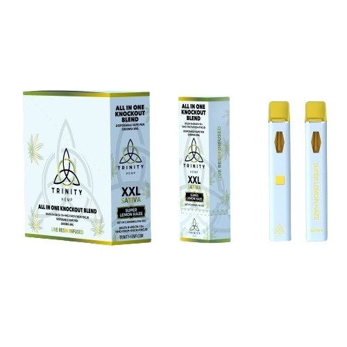 Trinity - XXL All in one KnockOut Blend (D8 + D10 + D11 + HHC + THC-P + THC-H + THC-JD + THCA SAUCE) - Hemp Disposables (3g x 5) - MK Distro