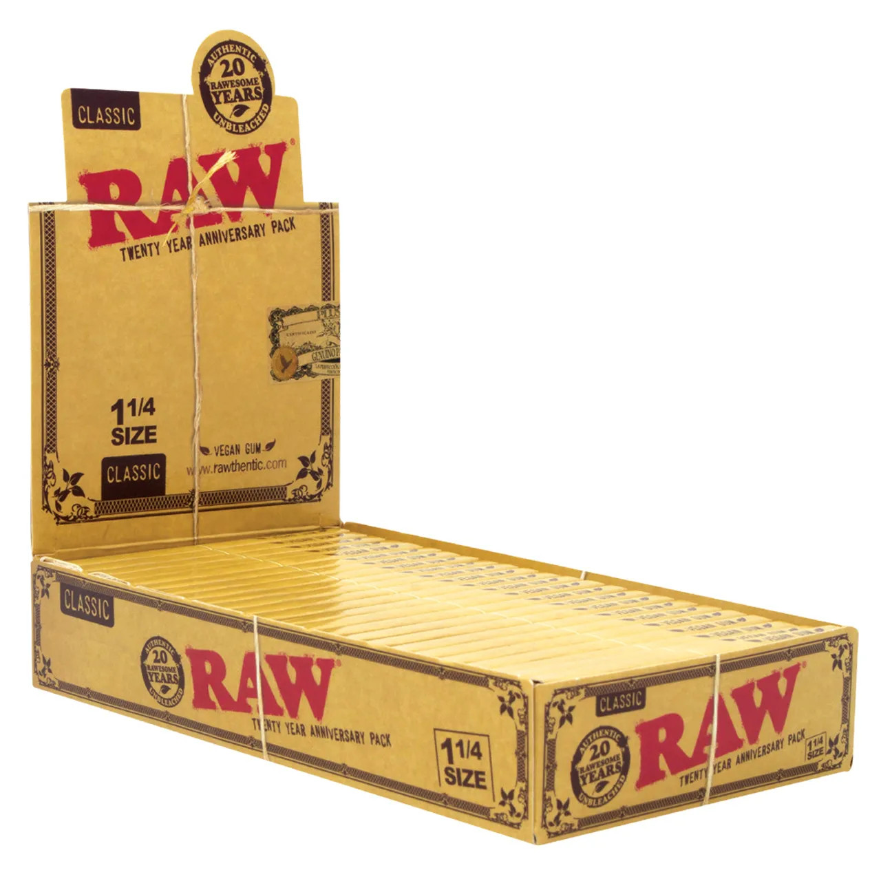 RAW - Classic 1 1/4 size 20 Year Edition - Rolling Papers (24 x 50 Papers)