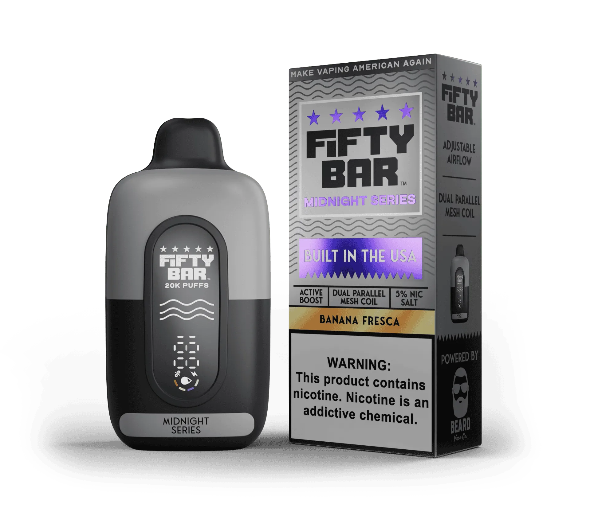 Fifty Bar V2 20K - Disposable Vape (5%) (Box of 5) - Midnight Series