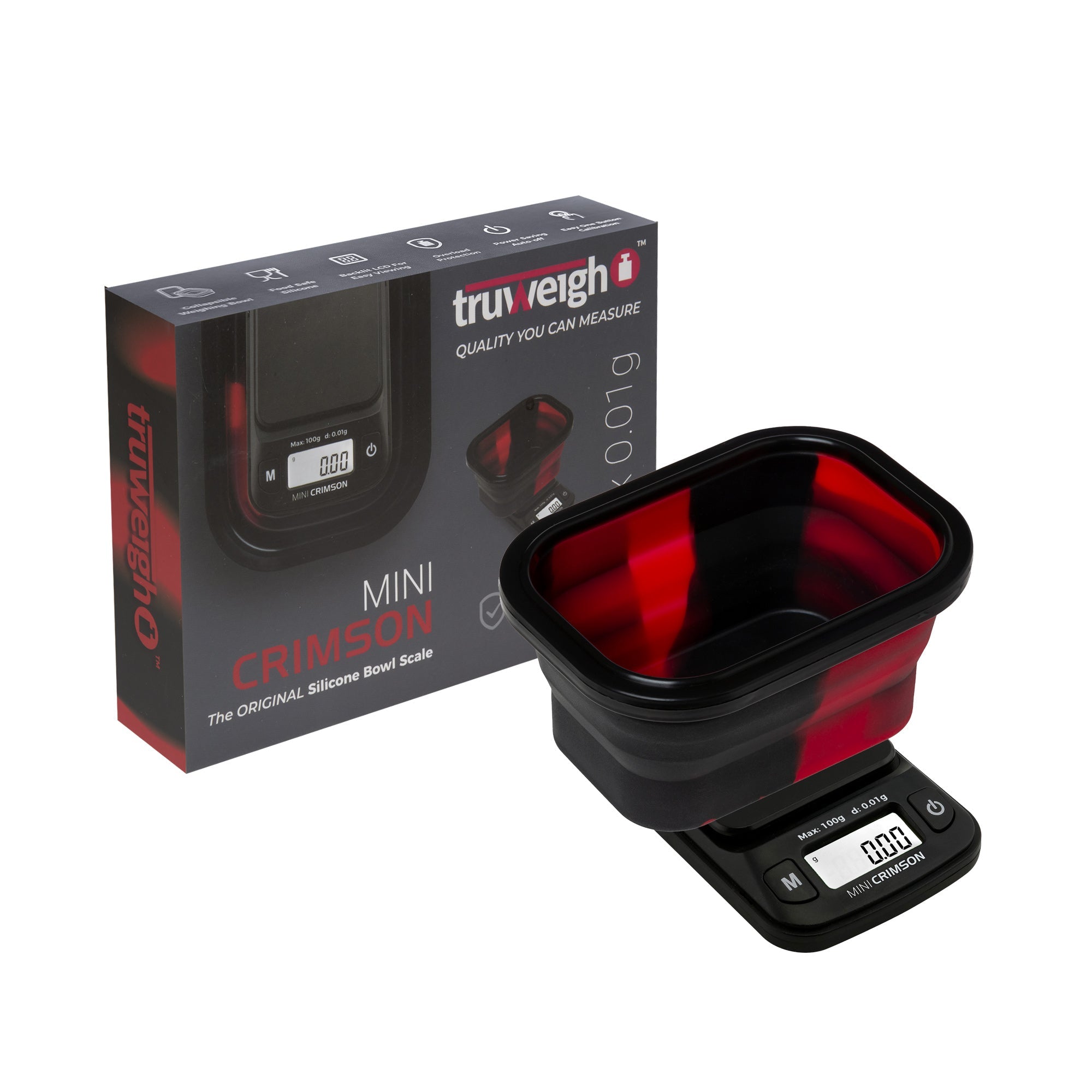 Truweigh Mini Crimson Collapsable Bowl - Scales (100g x 0.01g) - MK Distro
