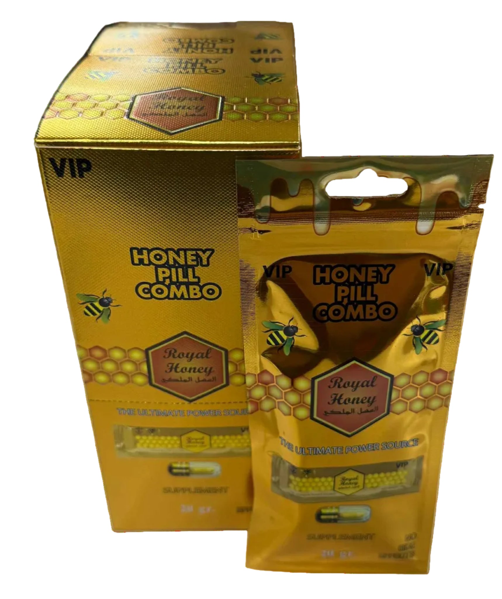 VIP Royal Honey (Honey + Pill) - Energy & Enhancement (20g) (Display of 18) - MK Distro