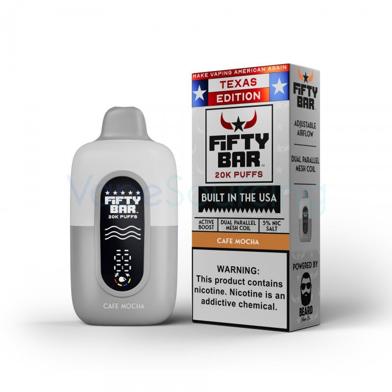 Fifty Bar 20K - Disposable Vape (5%) (Box of 5) - MK Distro