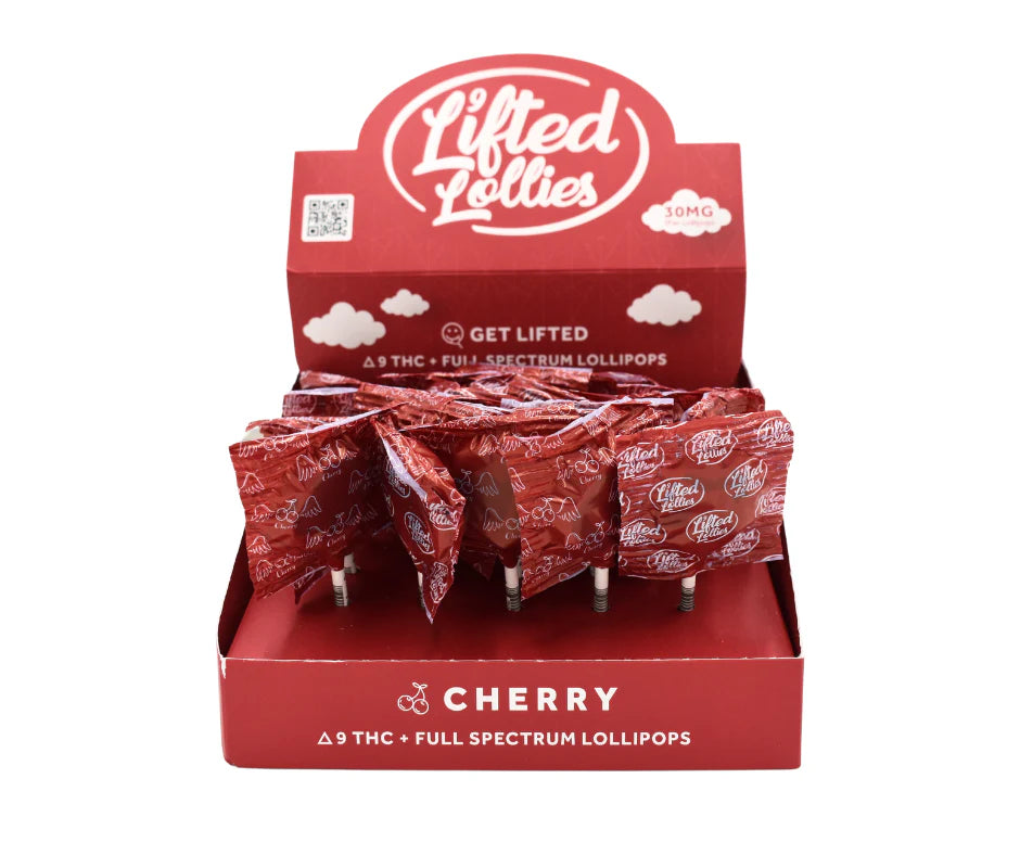 Lifted Lollies - (D9 THC+ Full Spectrum - 30mg) Lollipops - Delta Edibles (Box of 25) - MK Distro