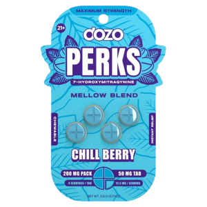 Dozo Perks - 7-Hydroxymitragynine Chewables (50mg x 4ct) - Kratom Capsules (Single)