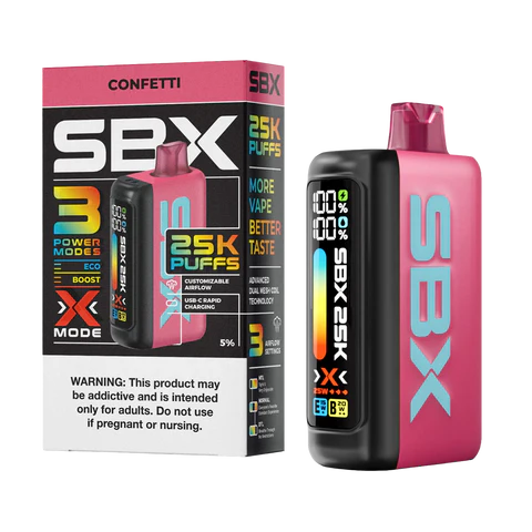 SBX - Disposable Vapes (5% - 25,000 Puffs) - Box of 5 (SALE ONLY OUT OF TEXAS)