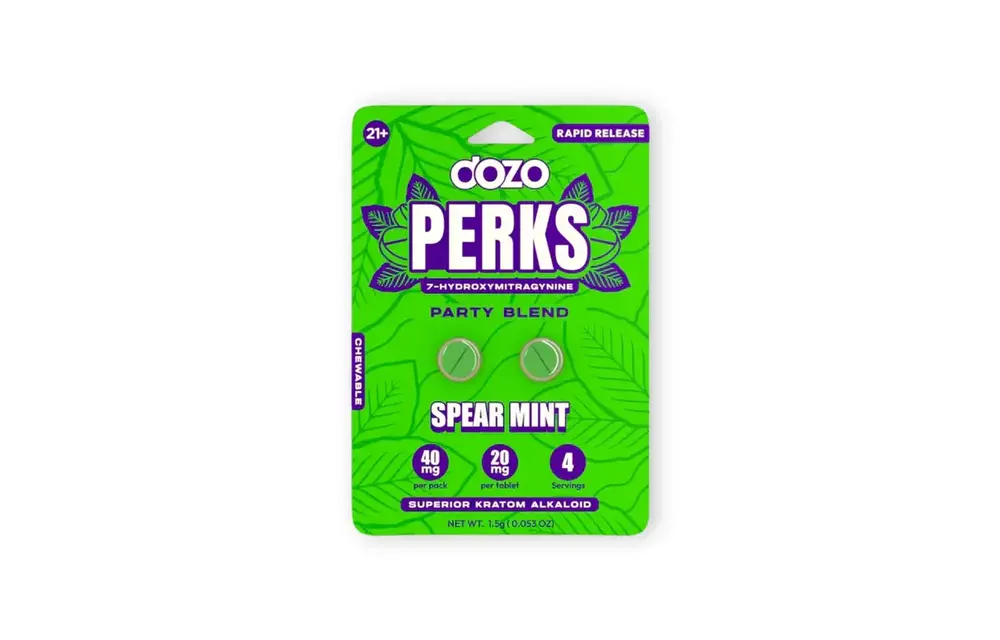 Dozo Perks - 7-Hydroxymitragynine Chewables (20mg x 2ct) - Kratom Capsules (Single) - MK Distro