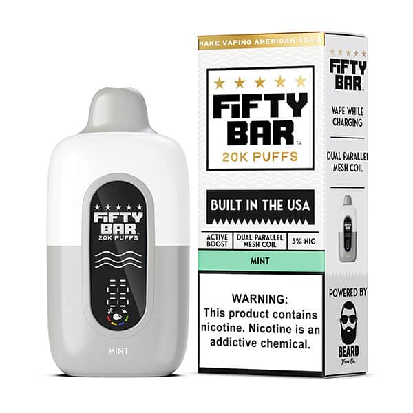 Fifty Bar - Disposable Vape (5% - 20K Puffs) - Box of 5 - TX COMPLIANT - MK Distro