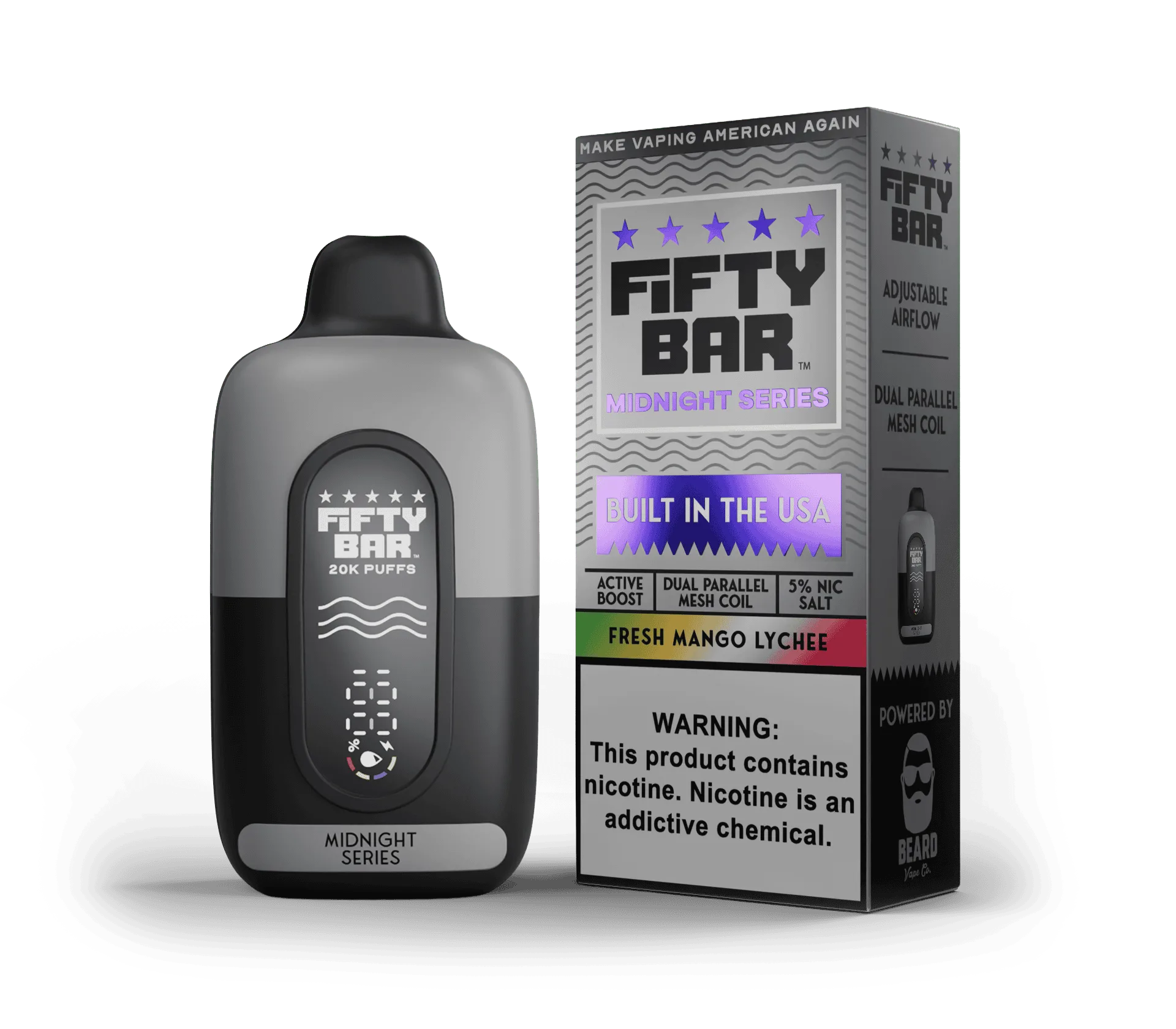 Fifty Bar V2 20K - Disposable Vape (5%) (Box of 5) - Midnight Series